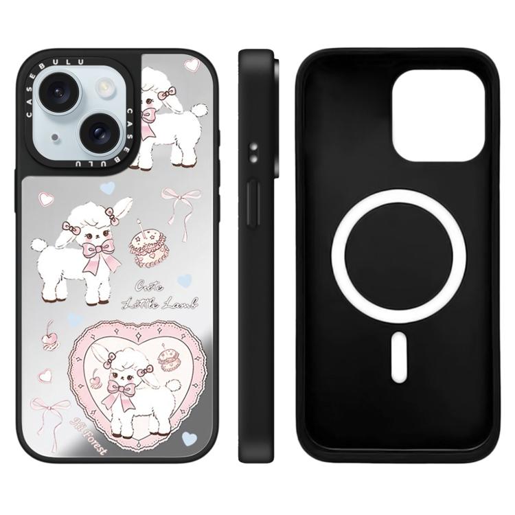 Custodia magnetica con specchio per iPhone 15 Pro Max
