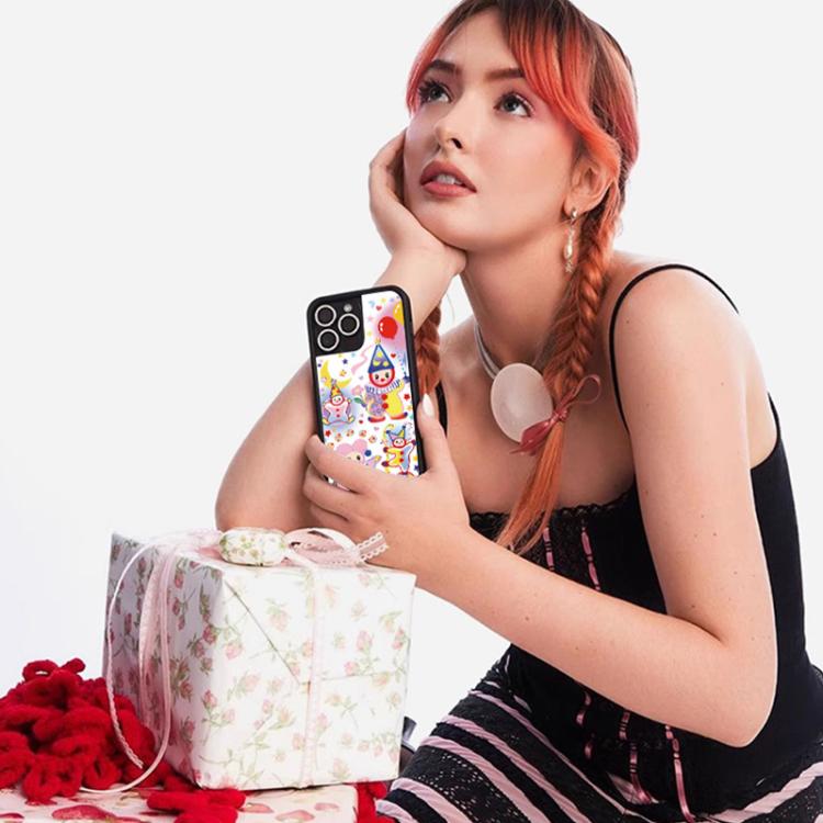 Custodia TPU con motivo WildFlow per iPhone 16 e 15 Pro