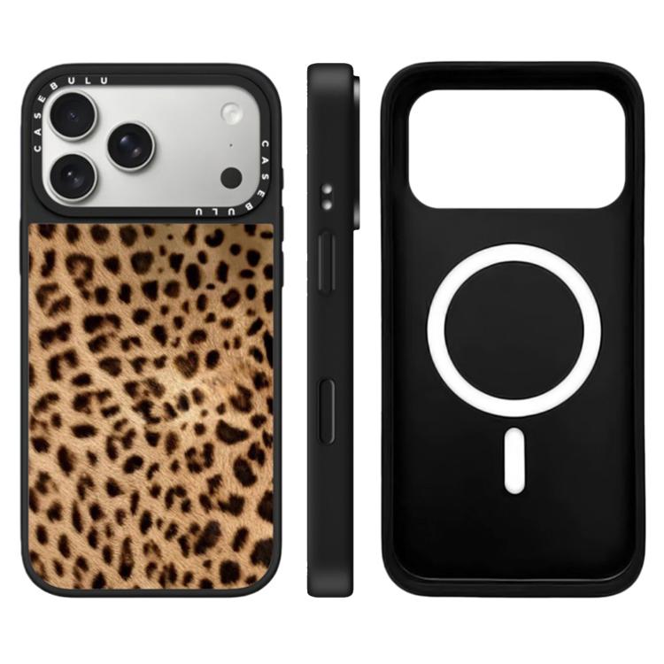 Custodia magnetica specchio con motivo leopardo per iPhone 17 Pro
