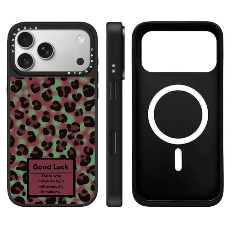 Custodia magnetica specchio con motivo leopardo per iPhone 17 Pro