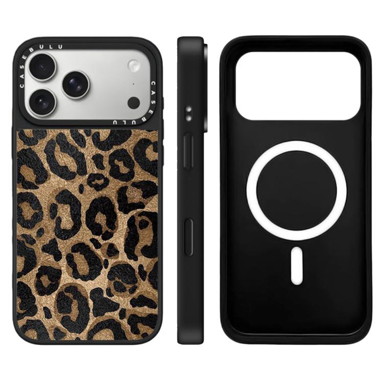 Custodia magnetica specchio con motivo leopardo per iPhone 17 Pro