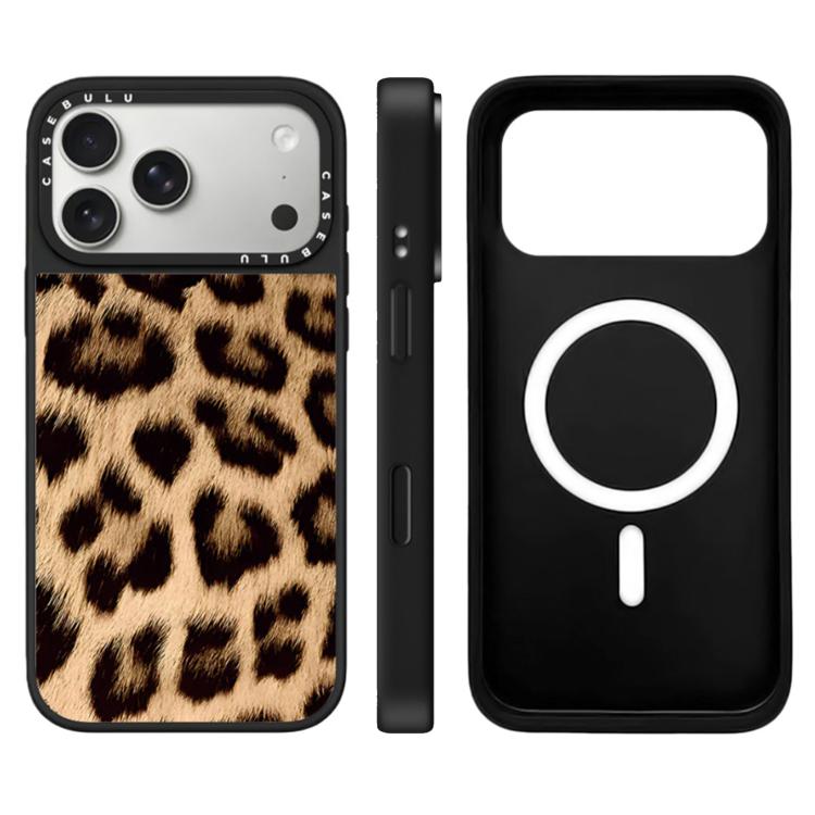 Custodia magnetica specchio con motivo leopardo per iPhone 17 Pro