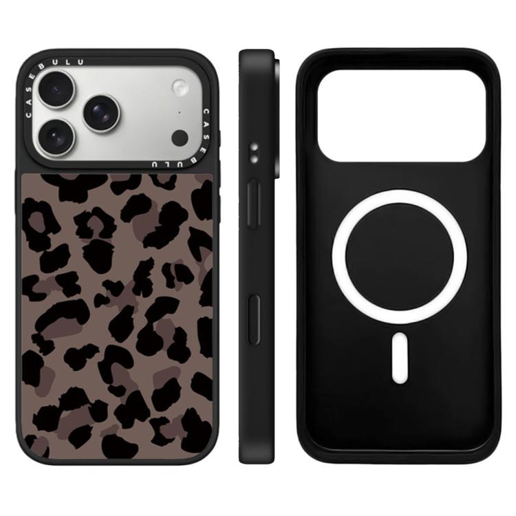 Custodia magnetica specchio con motivo leopardo per iPhone 17 Pro