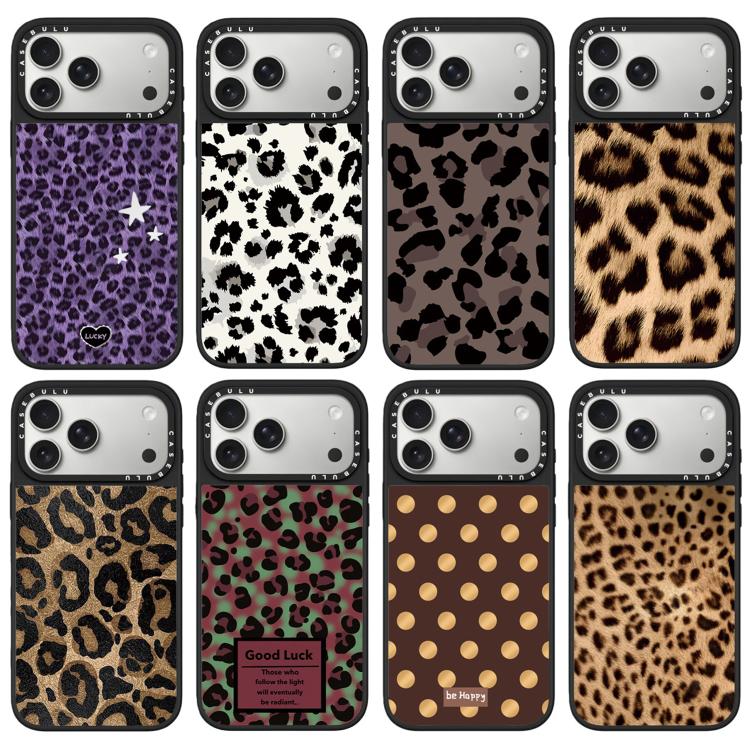 Custodia magnetica specchio con motivo leopardo per iPhone 17 Pro