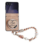 Custodia per telefono antiurto con chiusura magnetica a doppio asse in ecopelle vegana e cinturino da polso., For Galaxy Z Flip6 / 7 FE, For Galaxy Z Flip7 5G, For Galaxy Z Flip5