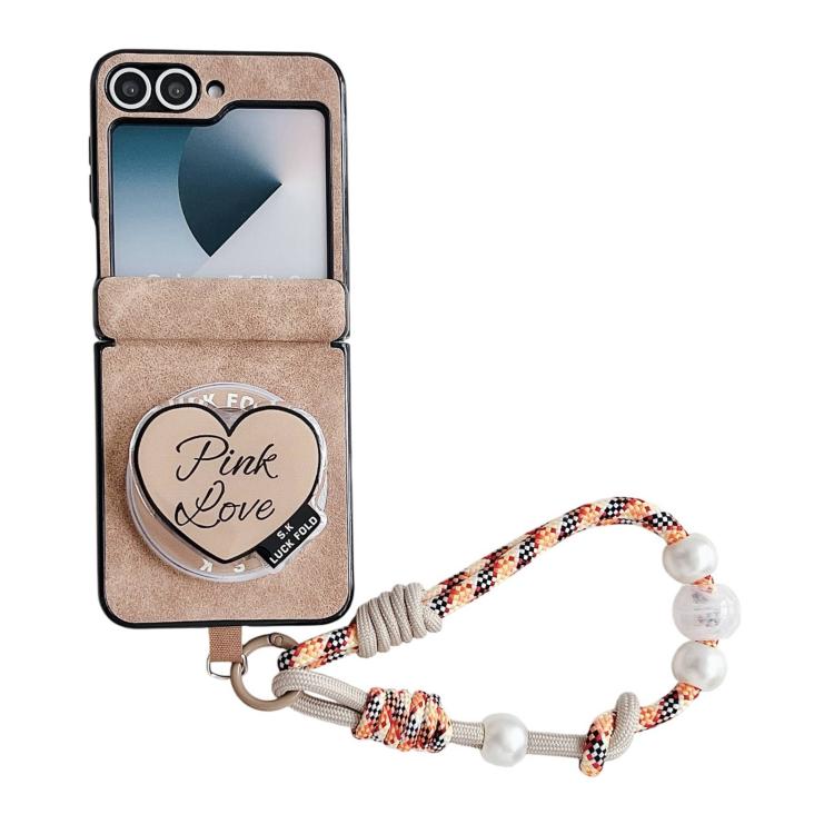Custodia per telefono antiurto con chiusura magnetica a doppio asse in ecopelle vegana e cinturino da polso., For Galaxy Z Flip6 / 7 FE, For Galaxy Z Flip7 5G, For Galaxy Z Flip5