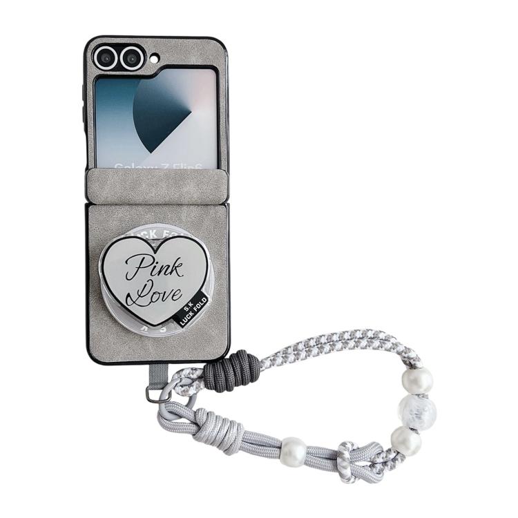 Custodia per telefono antiurto con chiusura magnetica a doppio asse in ecopelle vegana e cinturino da polso., For Galaxy Z Flip6 / 7 FE, For Galaxy Z Flip7 5G, For Galaxy Z Flip5