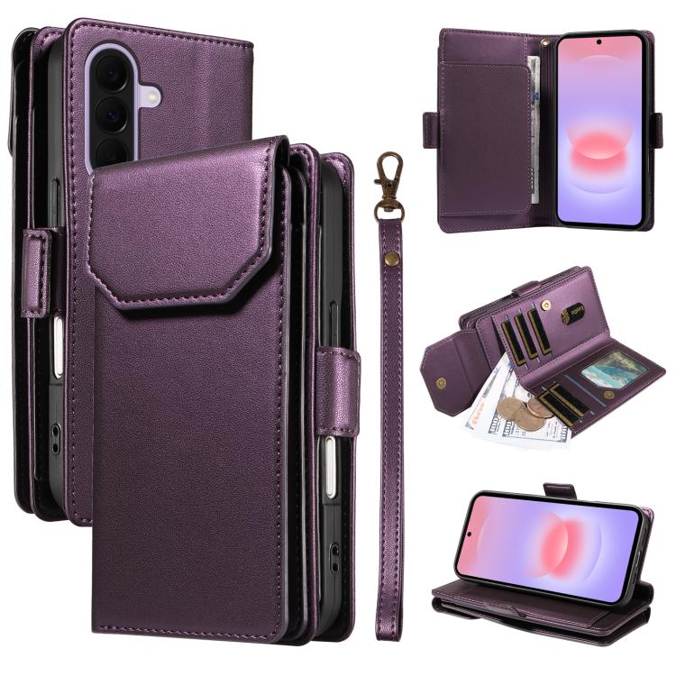 Portafoglio multi-carta in pelle con cinturino per Galaxy A27 5G