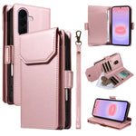 Portafoglio multi-carta in pelle con cinturino per Galaxy A27 5G