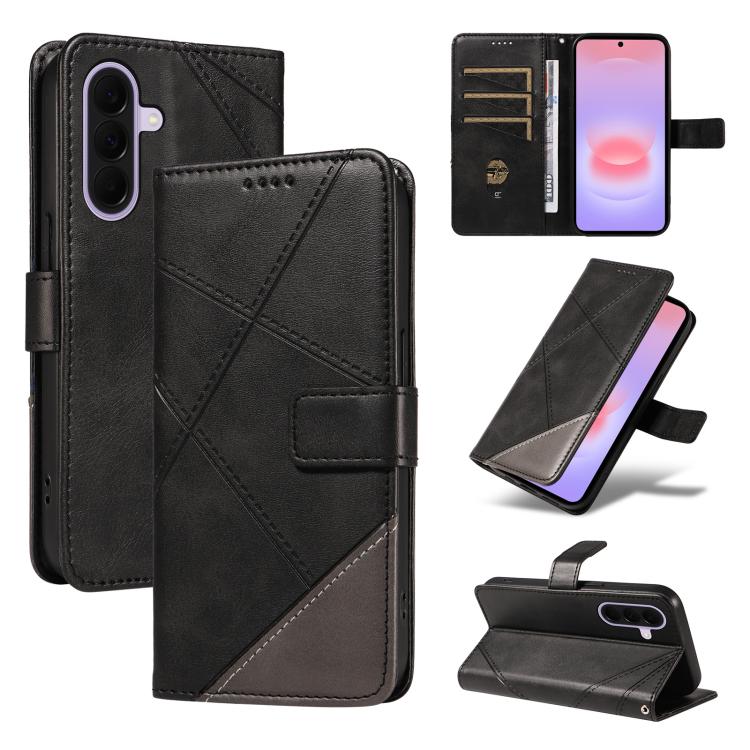 Custodia in pelle con cuciture a diamante per Galaxy A27 5G