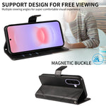 Custodia in pelle con cuciture a diamante per Galaxy A27 5G