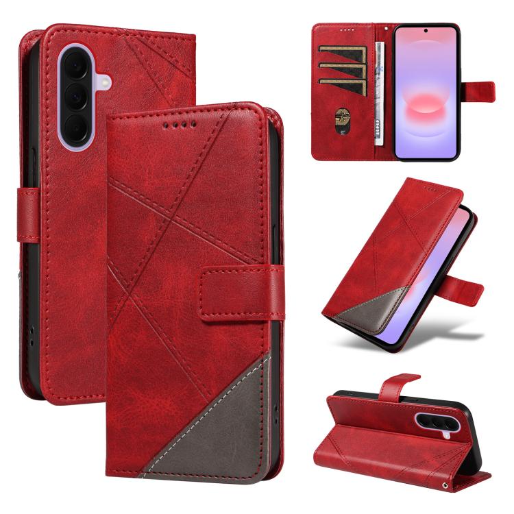 Custodia in pelle con cuciture a diamante per Galaxy A27 5G