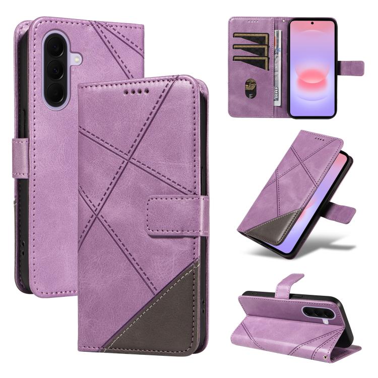 Custodia in pelle con cuciture a diamante per Galaxy A27 5G