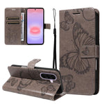 Custodia in pelle con motivo farfalla per Galaxy A27 5G
