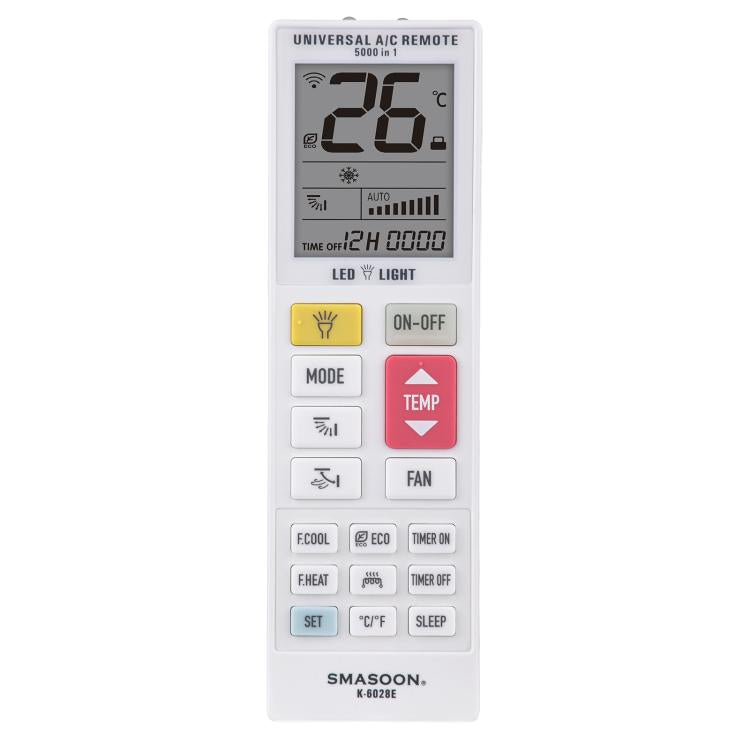 Telecomando universale per condizionatore SMASOON K-6028E con LED - immagine 5