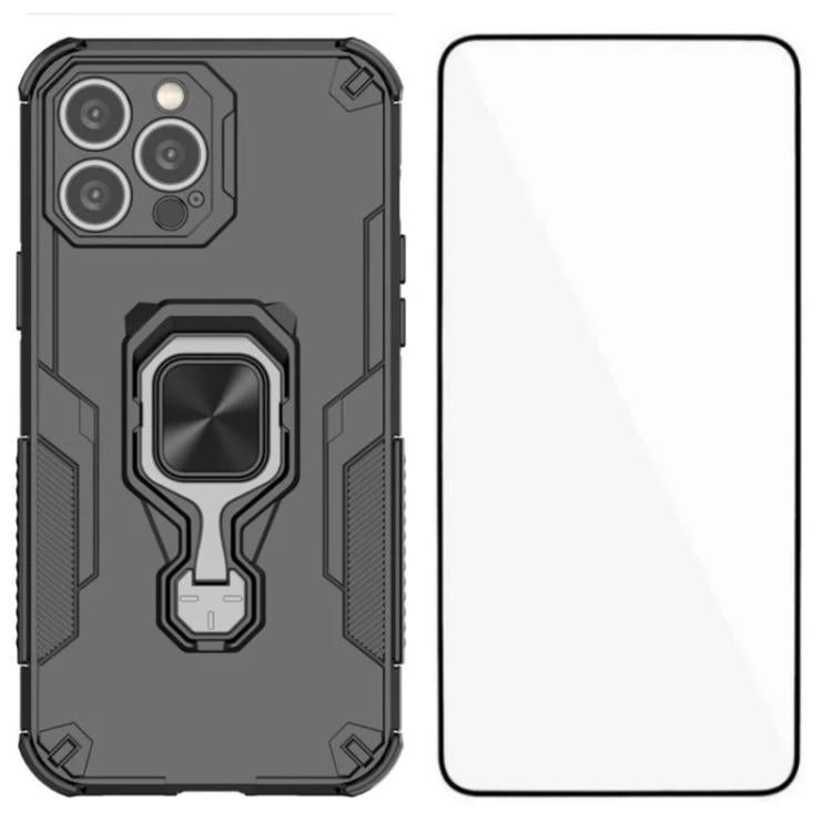 Custodia metallo con supporto e vetro per iPhone 15 Pro Max