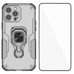 Custodia metallo con supporto e vetro per iPhone 15 Pro Max