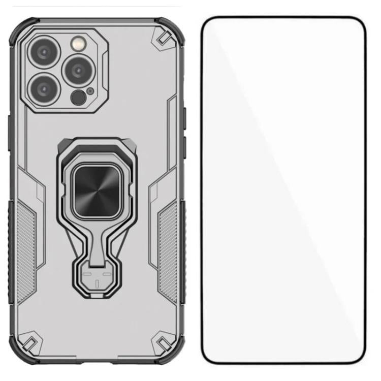 Custodia metallo con supporto e vetro per iPhone 15 Pro Max