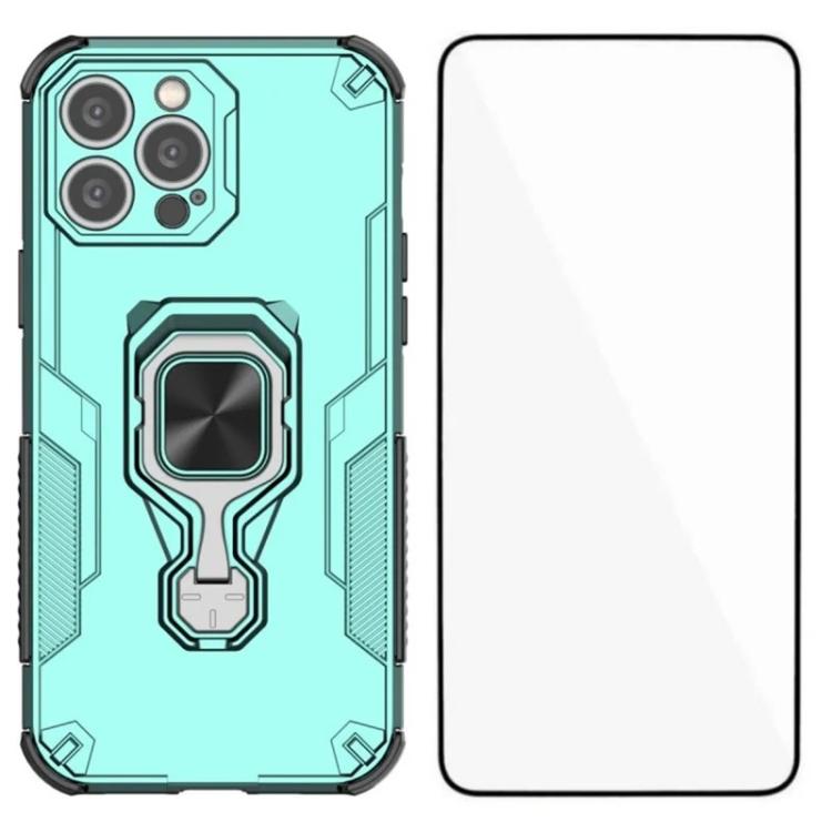 Custodia metallo con supporto e vetro per iPhone 15 Pro Max