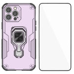 Custodia metallo con supporto e vetro per iPhone 15 Pro Max