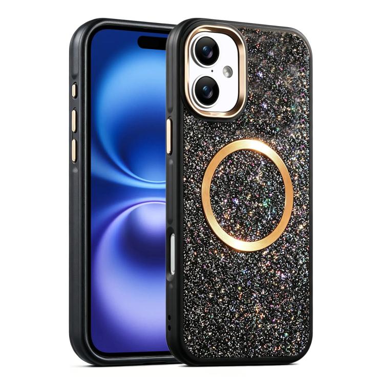 Custodia magnetica antiurto glitterata per iPhone
