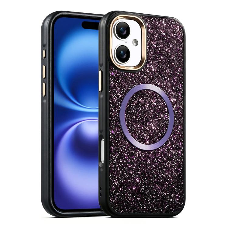 Custodia magnetica antiurto glitterata per iPhone