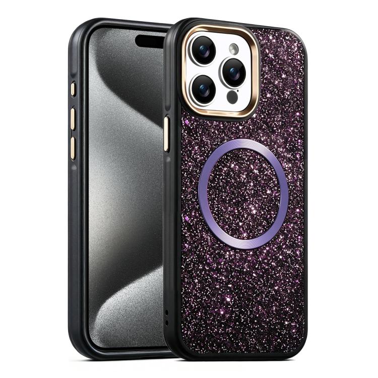 Custodia magnetica antiurto glitterata per iPhone