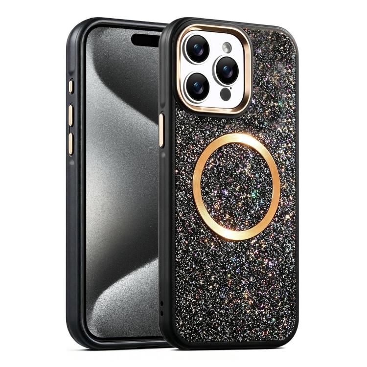 Custodia magnetica antiurto glitterata per iPhone