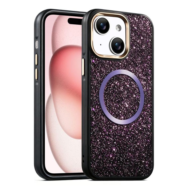 Custodia magnetica antiurto glitterata per iPhone