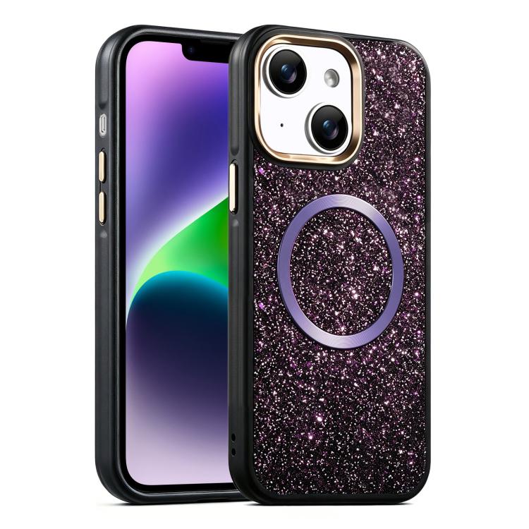 Custodia magnetica antiurto glitterata per iPhone