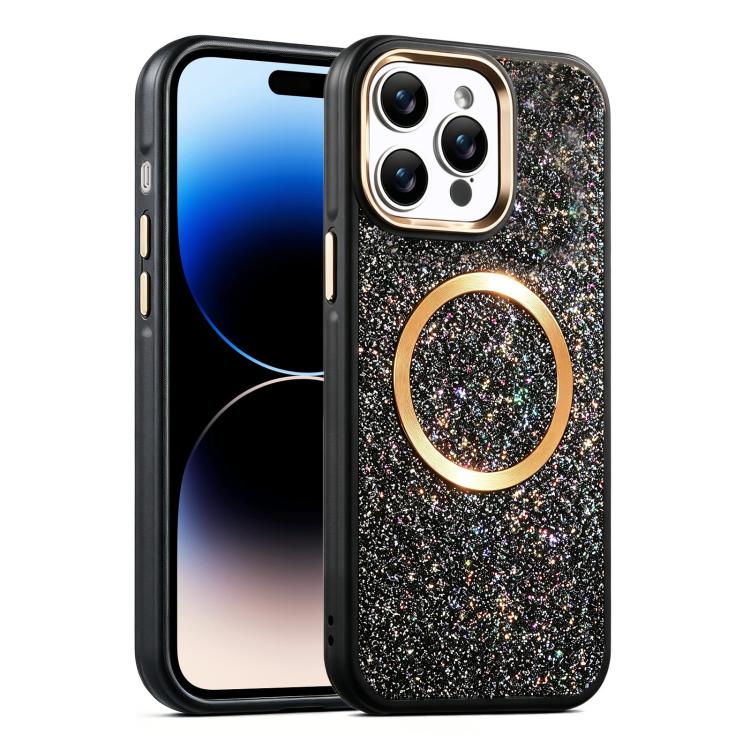 Custodia magnetica antiurto glitterata per iPhone
