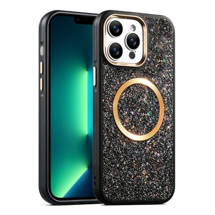 Custodia magnetica antiurto glitterata per iPhone 14 Pro Max