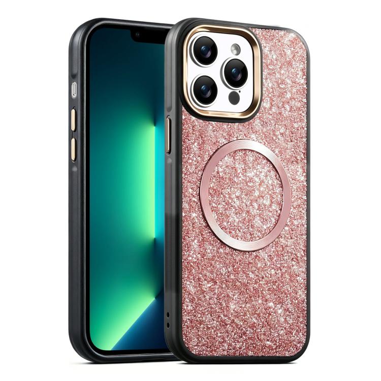 Custodia magnetica antiurto glitterata per iPhone 14 Pro Max