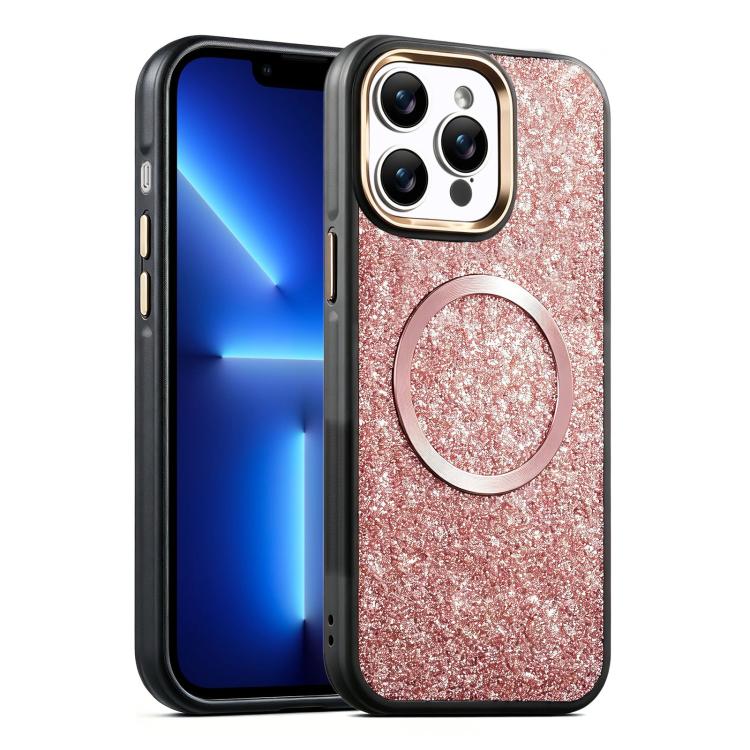 Custodia magnetica antiurto glitterata per iPhone 14 Pro Max