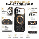 Custodia magnetica antiurto glitterata per iPhone 14 Pro Max