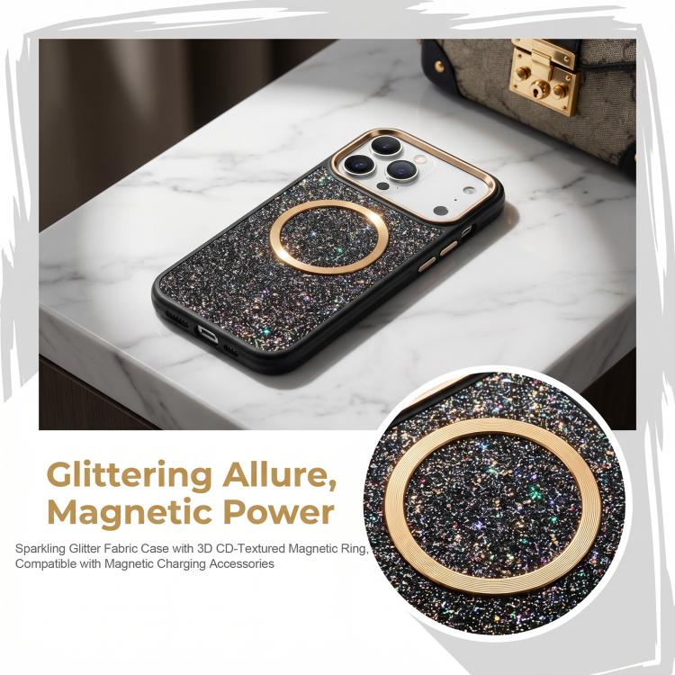 Custodia magnetica antiurto glitterata per iPhone