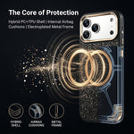 Custodia magnetica antiurto glitterata per iPhone