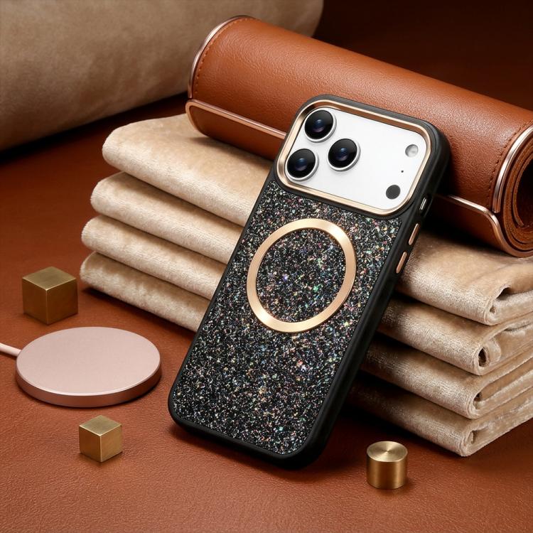 Custodia magnetica antiurto glitterata per iPhone 14 Pro Max