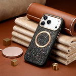 Custodia magnetica antiurto glitterata per iPhone