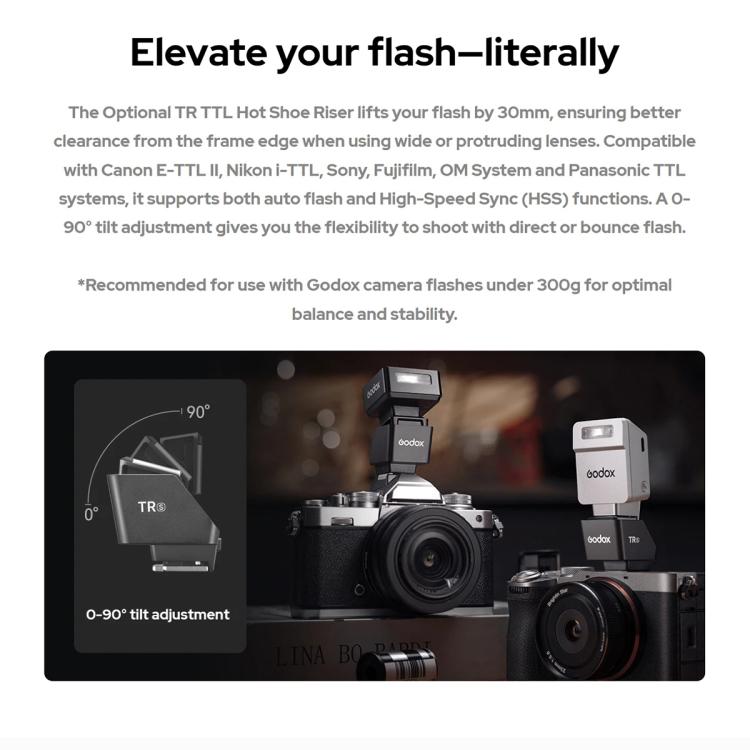 Flash per fotocamera Godox iT22 TTL Mini iFlash, iT22 C For Canon, iT22 N For Nikon, iT22 S For Sony, iT22 F For FUJIFILM, iT22 O For Olympus / Panasonic
