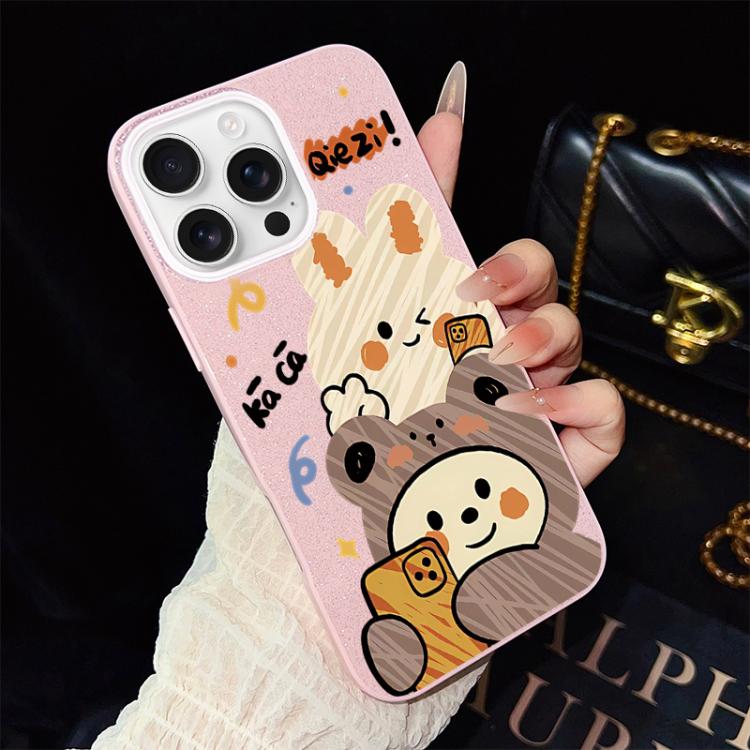 Custodia ibrida PC TPU con glitter per iPhone 17e e 16e