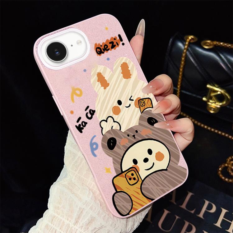 Custodia ibrida PC TPU con glitter per iPhone 17e e 16e