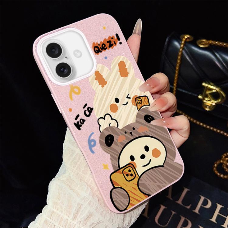 Custodia ibrida PC TPU con glitter per iPhone 17e e 16e