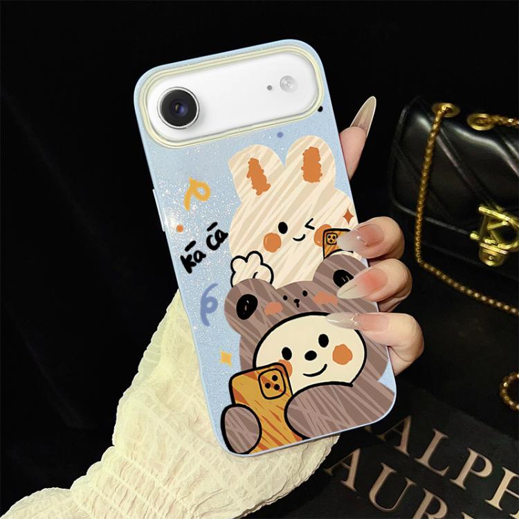 Custodia ibrida PC TPU con glitter per iPhone 17e e 16e