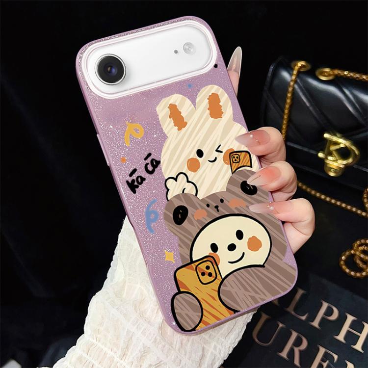 Custodia ibrida PC TPU con glitter per iPhone 17e e 16e