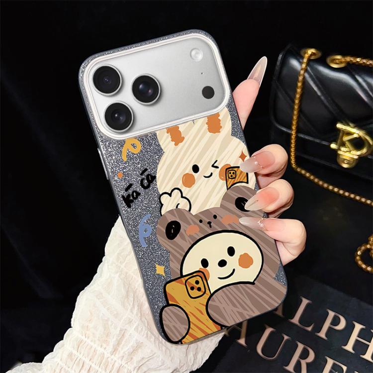 Custodia ibrida PC TPU con glitter per iPhone 17e e 16e