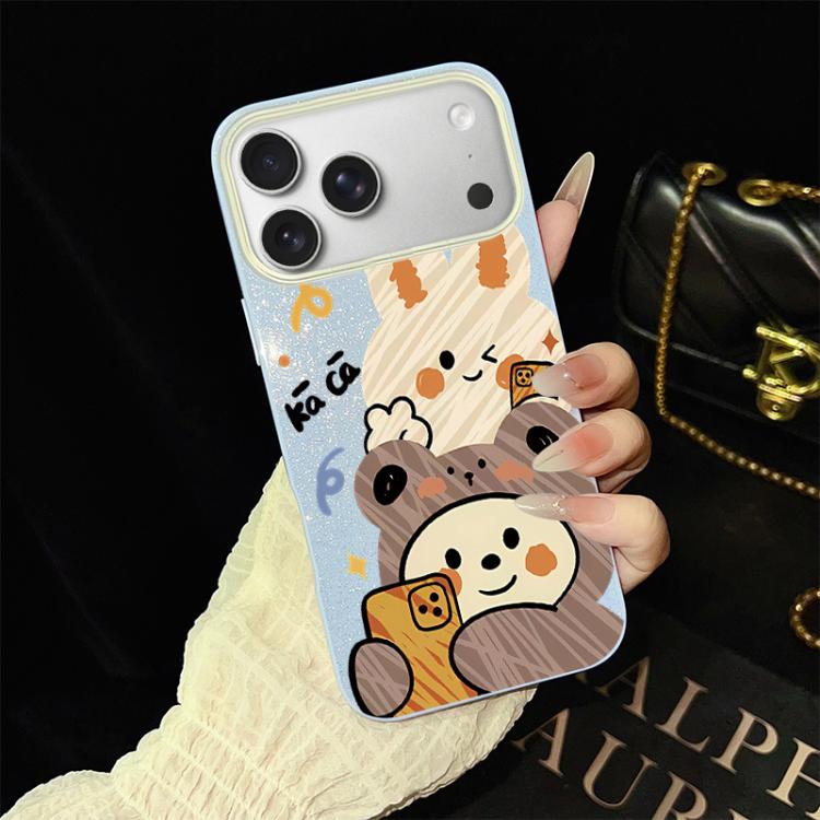 Custodia ibrida PC TPU con glitter per iPhone 17e e 16e