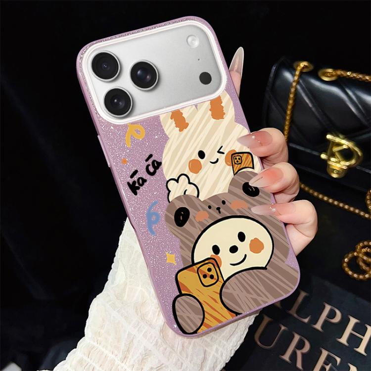 Custodia ibrida PC TPU con glitter per iPhone 17e e 16e