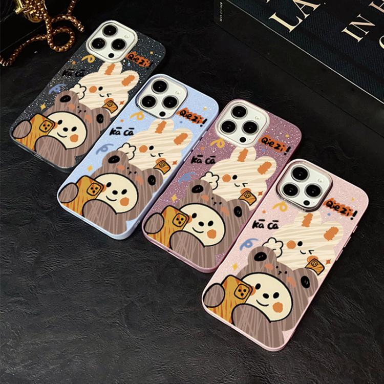 Custodia ibrida PC TPU con glitter per iPhone 17e e 16e