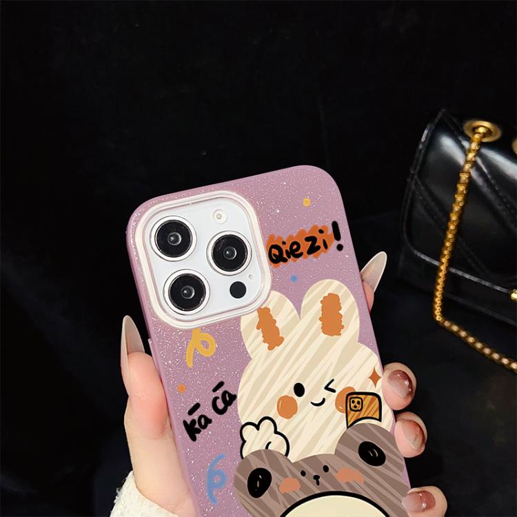 Custodia ibrida PC TPU con glitter per iPhone 17e e 16e